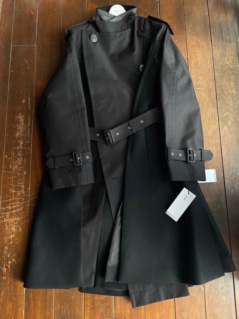 ジャケット・アウター sacai Cotton Gabardine Wool Melton Coat Wool Melton Blouson – La Garçonne