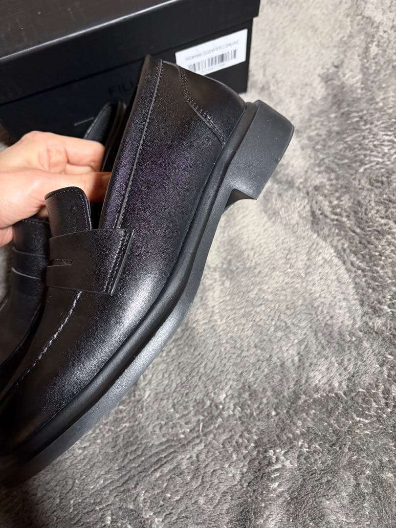 FILLIN ブラックレザー ローファー 24センチ S115698740 - 靴安く 買う