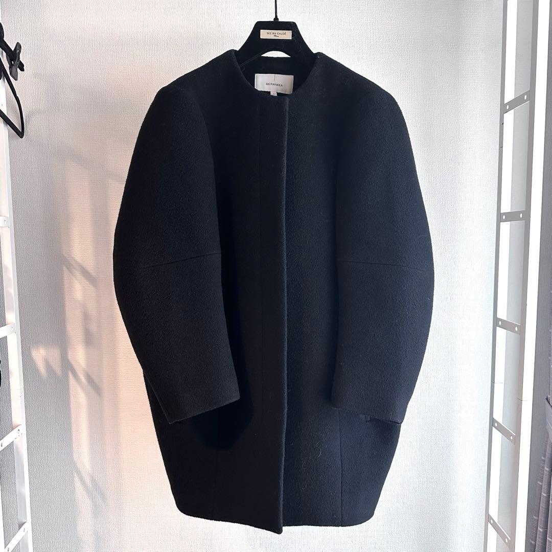 AKIRA NAKA ウール100% ノーカラー コート 美品 AKIRANAKA（アキラナカ） ノーカラーコート コート 「AKIRANAKA