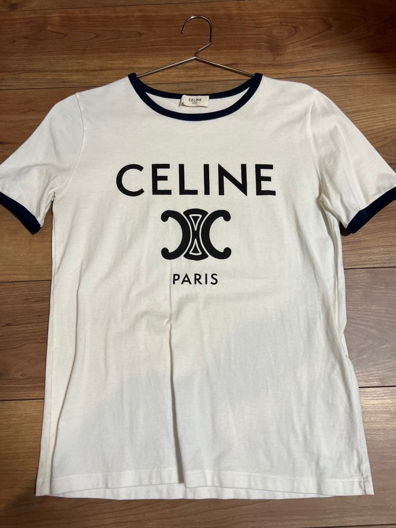 セリーヌ　CELINE ホワイト 半袖Tシャツ 楽天市場】CELINE セリーヌ 653N 2AWB6 ロゴ 半袖 Tシャツ 半袖シャツ