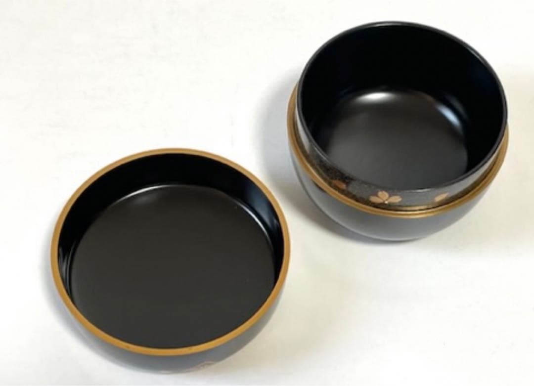 大多尾重則作 色紙春秋蒔絵 平棗 なつめ 棗 茶道具 共箱 蒔絵 桜 菊