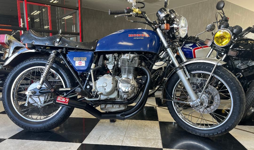 CB400F/350F ショート管マフラー黒 ステッカー付き送 料込み - メルカリ