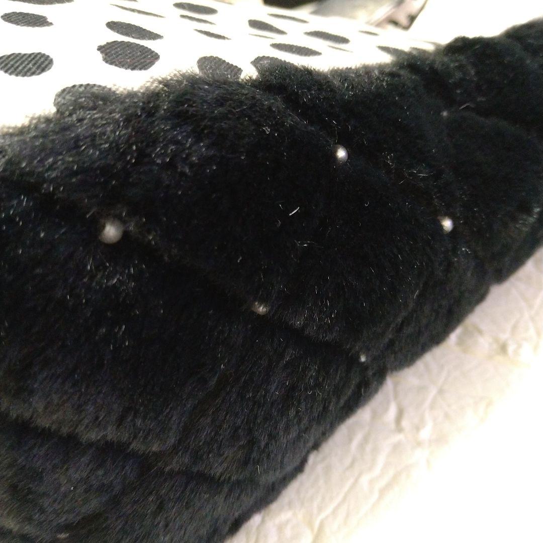 ゆ*ら様 コヤンイサムチョン☆横長トートバッグ ボアキルトパール黒 黒