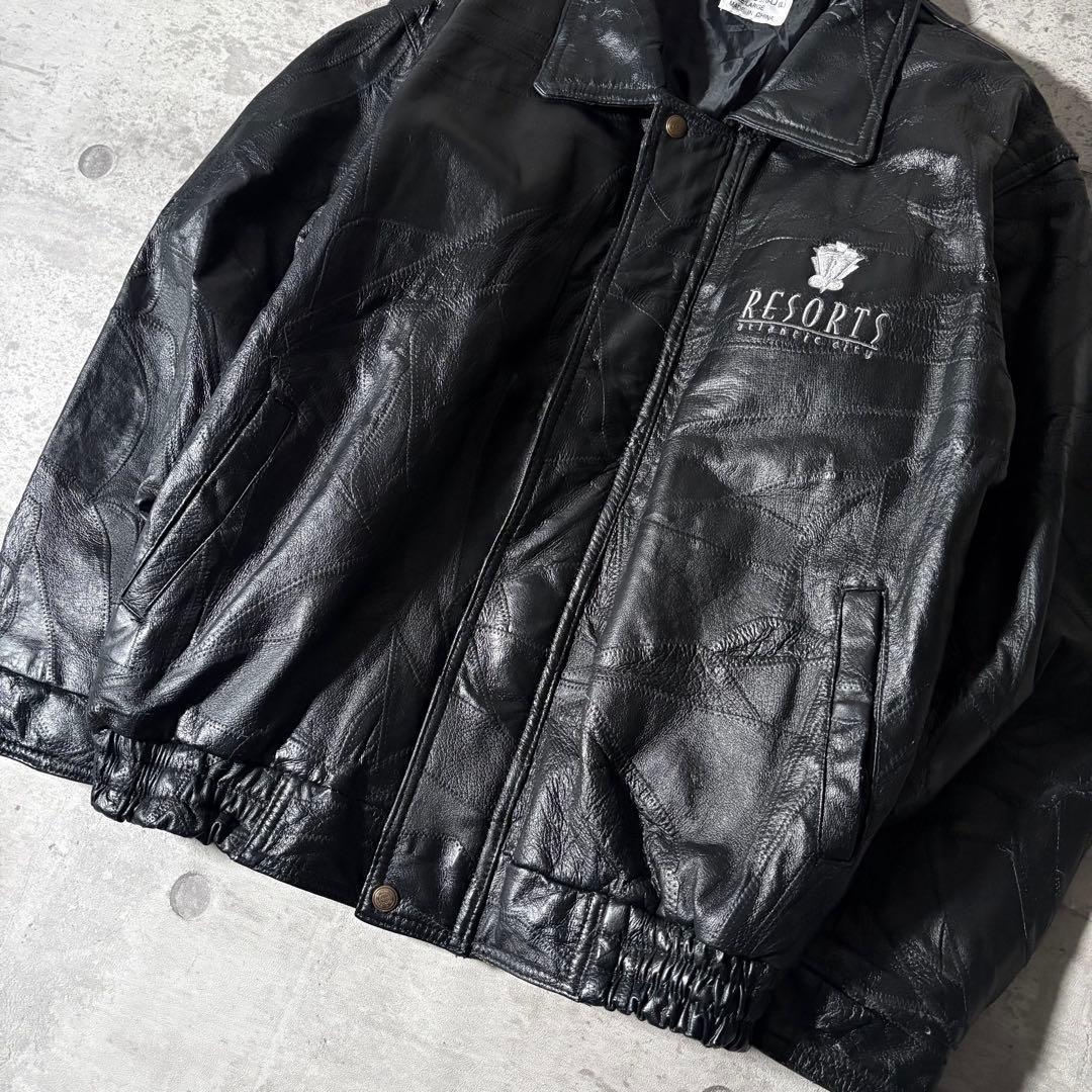 00s patchwork leather flight jacket y2k - メルカリ