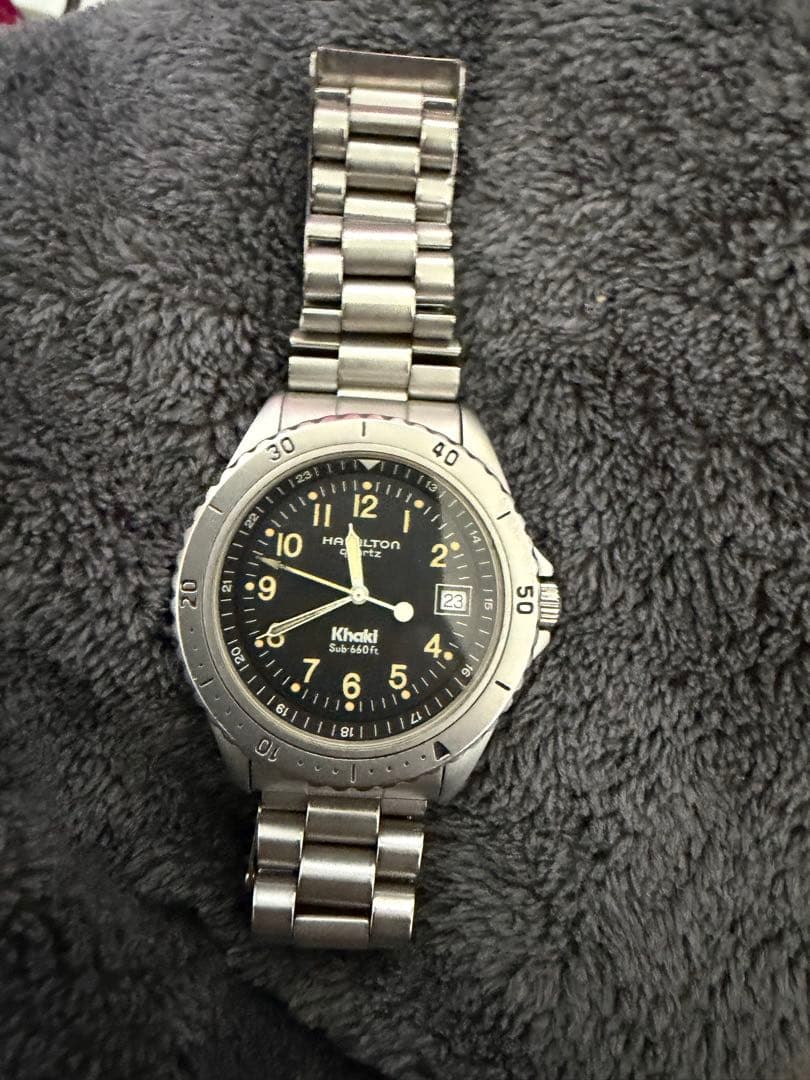 HAMILTON　クオーツ　Khaki　sub660ft Vintage Ladies 31mm Hamilton Khaki Blue Dial Quartz Sub 660ft