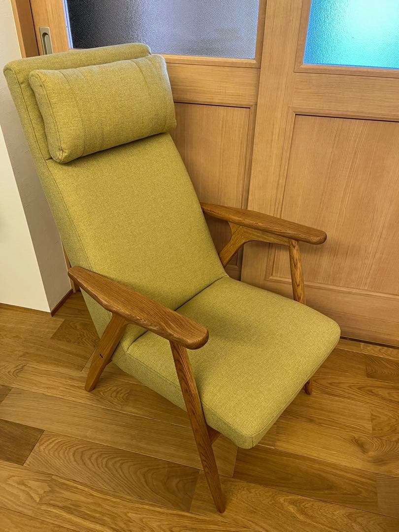 【新品同様】 unico HESTA(へスタ) ラウンジチェア ライトグリーン ウニコ unico ヘスタ HESTA ラウンジチェア＆オットマン オーク材