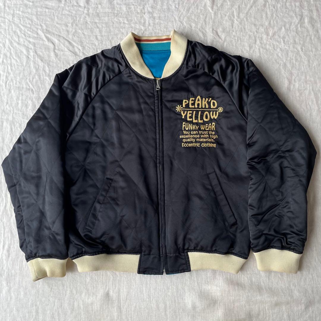 PEAK'D YELLOW キスマイタトゥー 刺繍 リバーシブル スカジャン - メルカリ