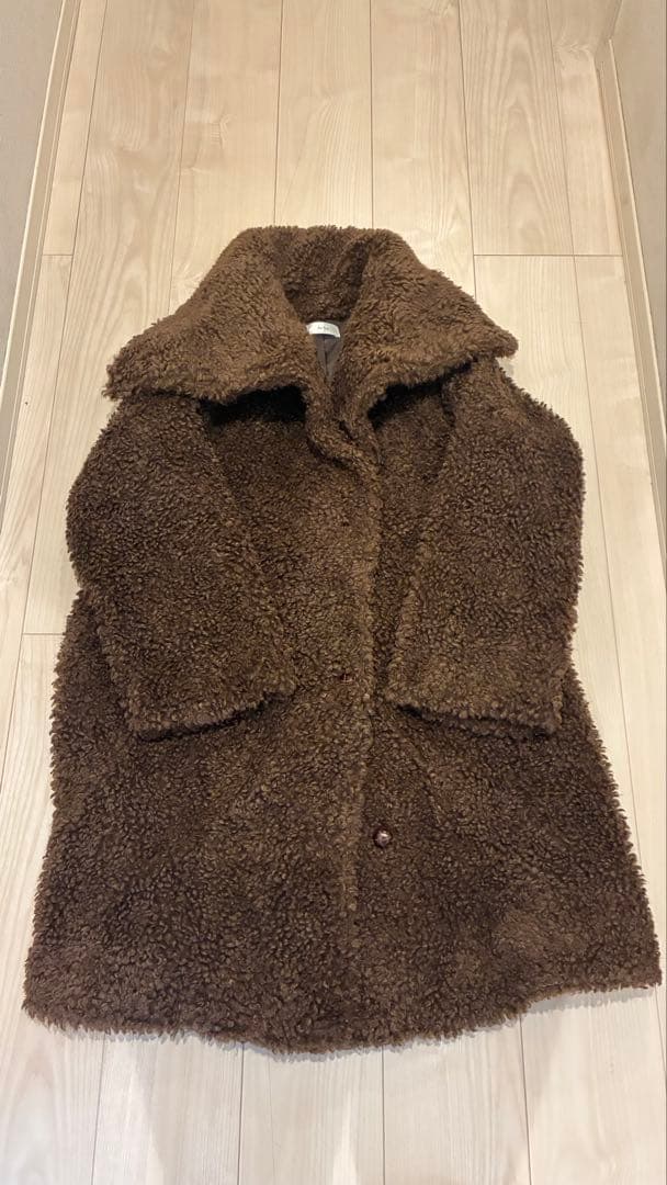Acka layered collar boa coat ブラウン - メルカリ