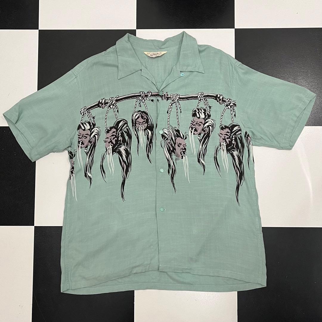 美品 スターオブハリウッド シュランケンヘッド オープンカラー アロハ