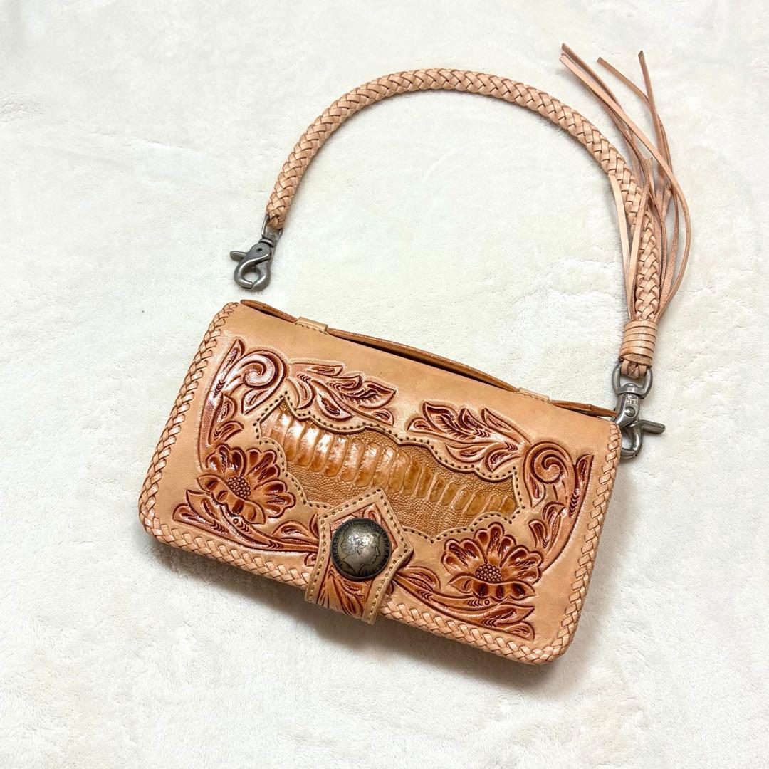 良品✨インディアン カービング ライダースウォレット 長財布 コンチョ op-rw-caving-3c-1.jpg