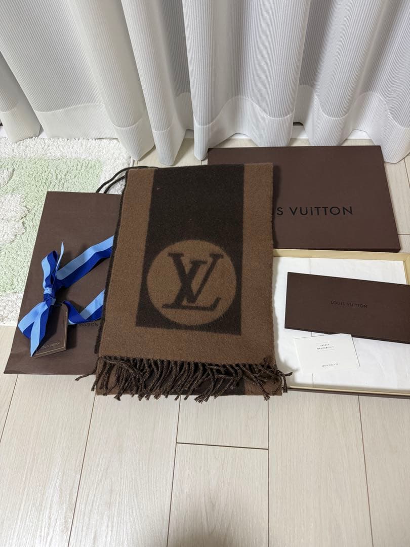 Louis Vuitton マフラー ブラウン ブラック org.jpg