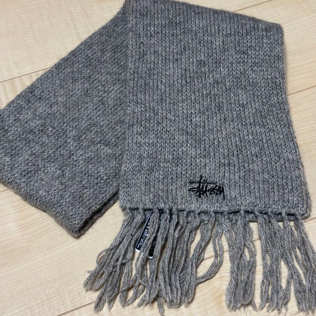 90's OLD STUSSY マフラー グレー 紺タグ ウール USA製 90's OLD STUSSY マフラー グレー 紺タグ ウール USA製 - メルカリ
