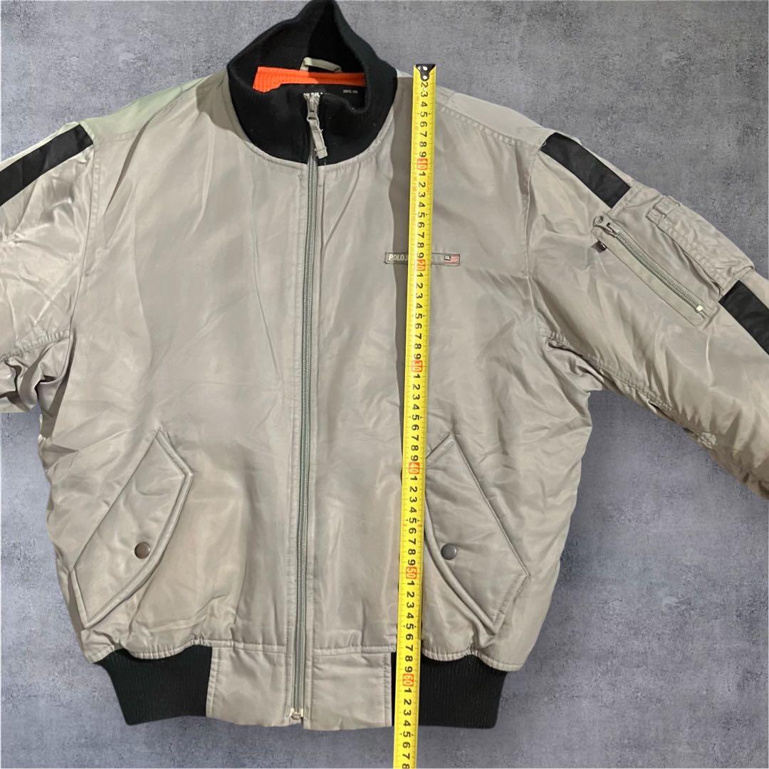 POLO JEANS MA-1 Mサイズ フェード グレージュ系 希少