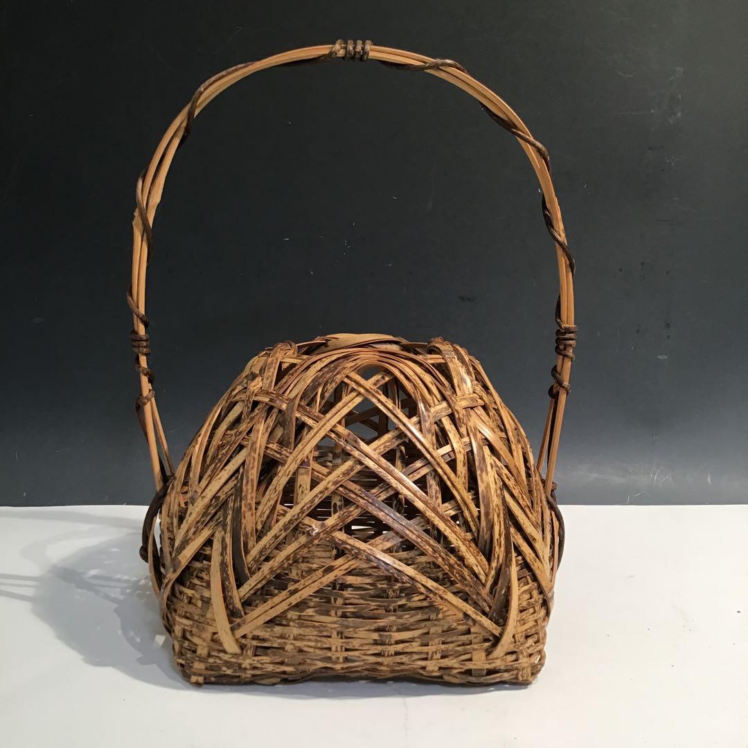 4013197 竹真斎 竹細工師 竹 工芸品 竹籠 花籠 華道 茶道具 生花