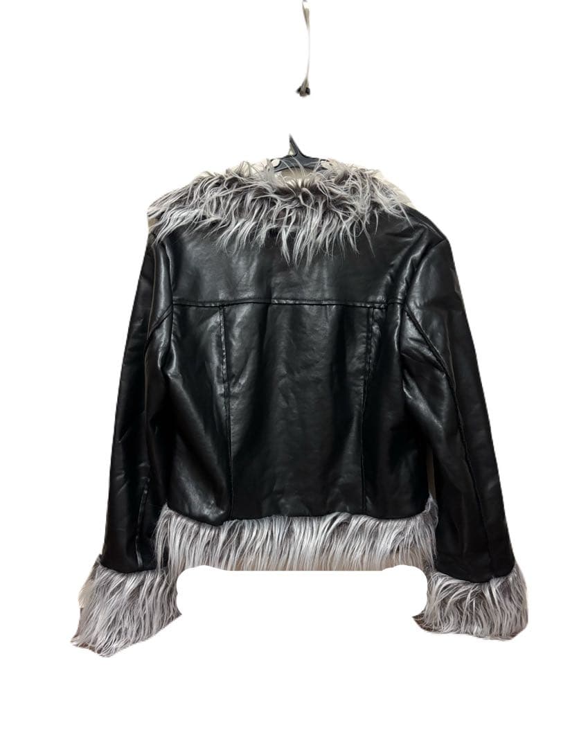 ボリュームファー 合皮 レザー y2k グランジ 平成 ギャル パンク お兄