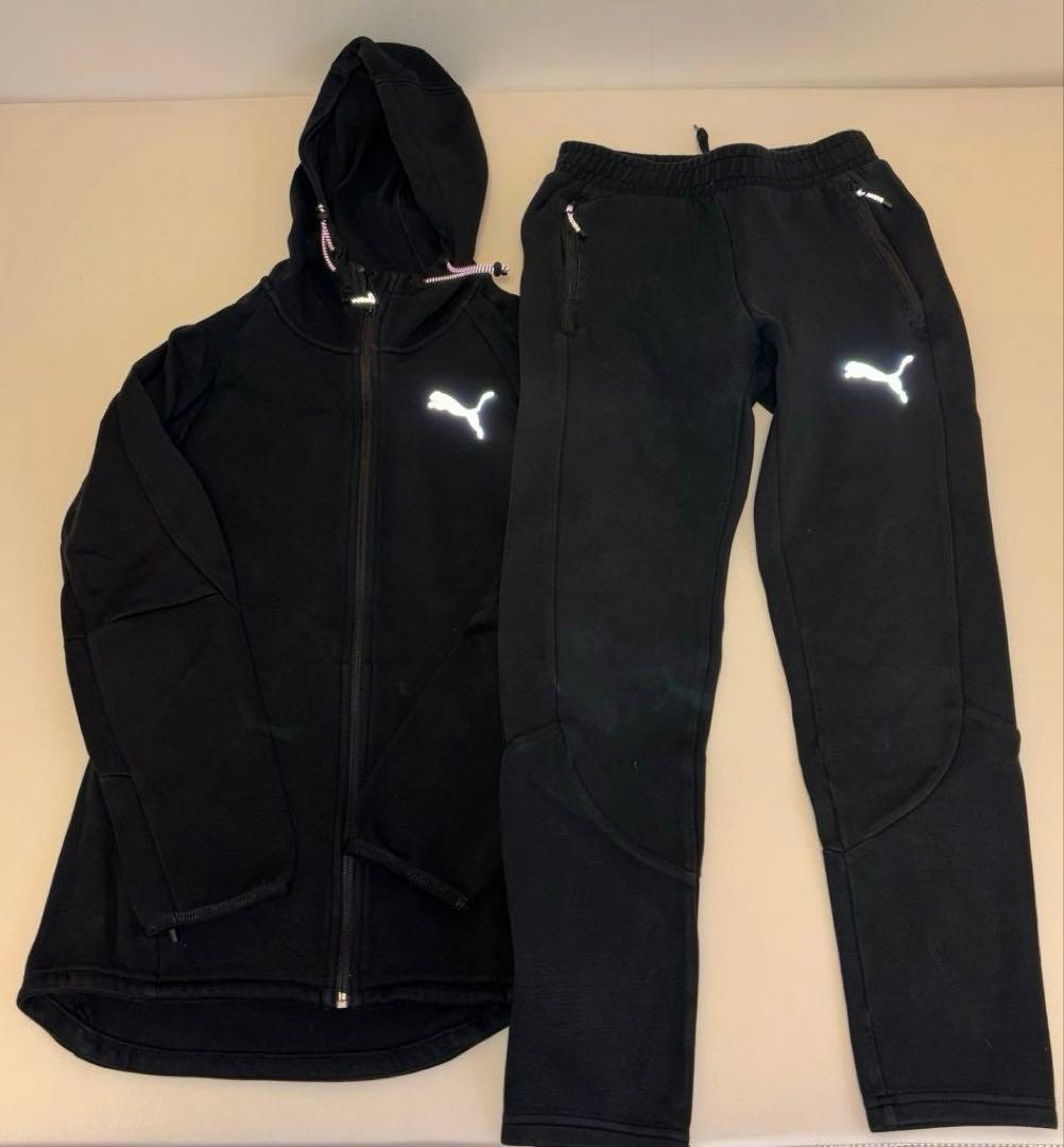 PUMA ブラック ジャージ上下セット XS - メルカリ