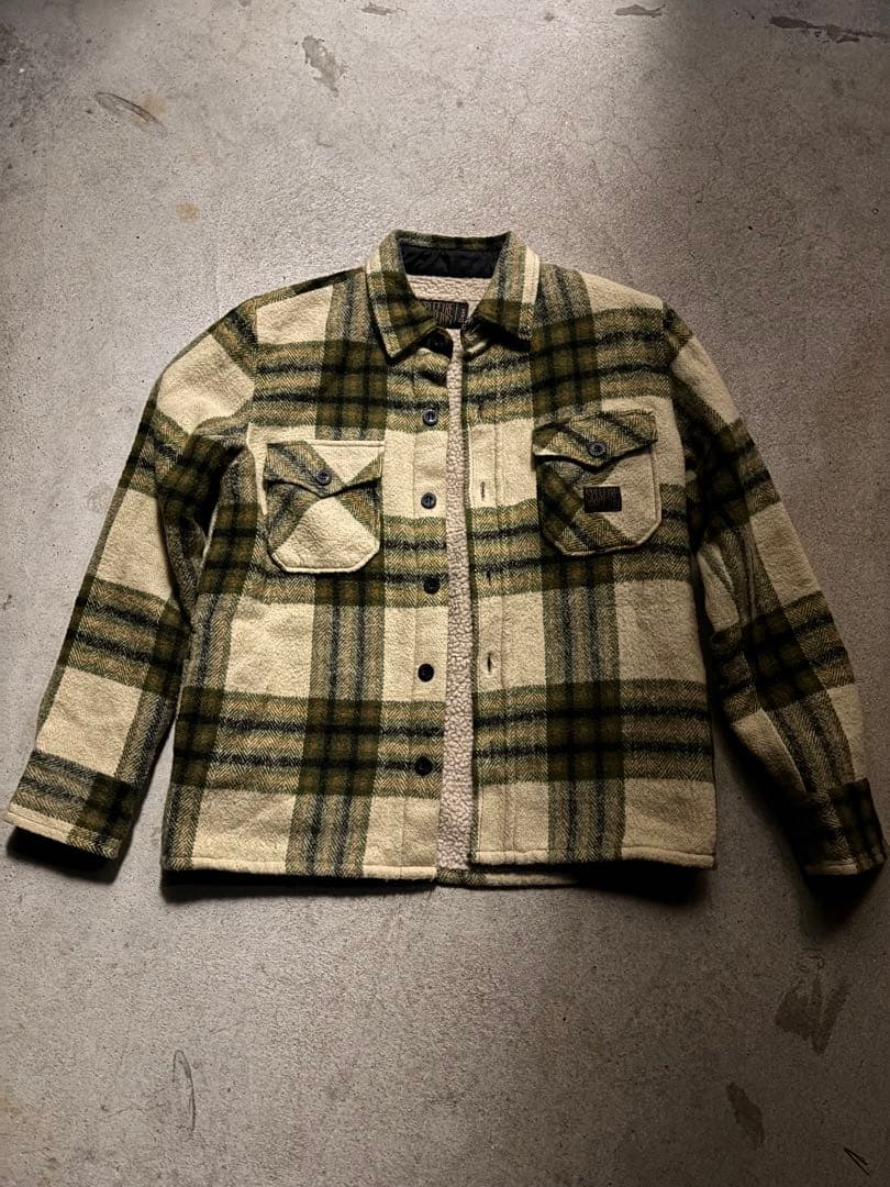 ネルシャツ裏起毛Sサイズ　ブリスクトン 厚手の裏起毛ネルシャツ 暖かいヘビーウェイトチェックシャツ