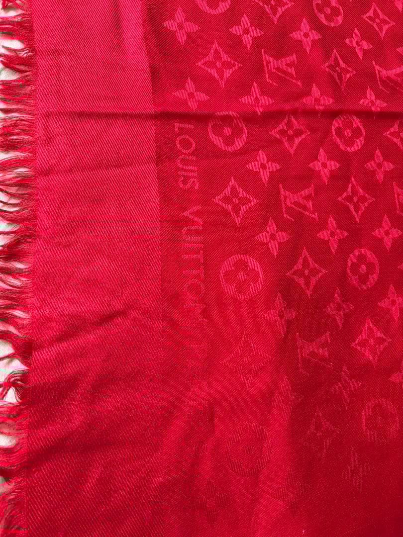 あさひのり！　　　LOUIS VUITTON レッド ストール 中古・古着通販】LOUIS VUITTON (ルイ ヴィトン) カシミヤストール