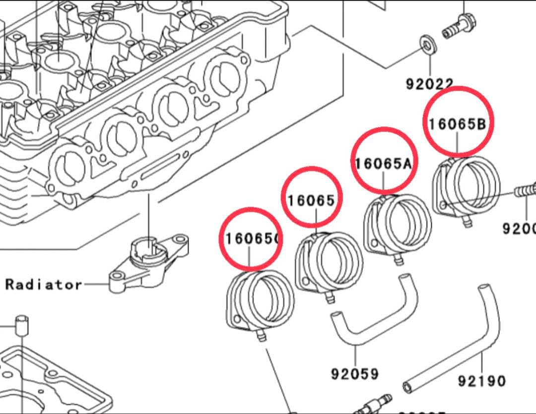 カワサキ純正新品 バリオス250 (ZR250A／B)インシュレーター