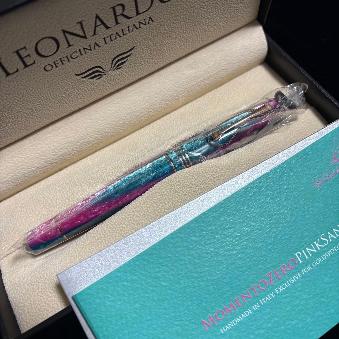 レオナルド モーメントゼロ 限定品 Pink Sand ペン先 スチール F レオナルド モーメントゼロ エンジェルスキン 万年筆 14Kニブ（ローズ