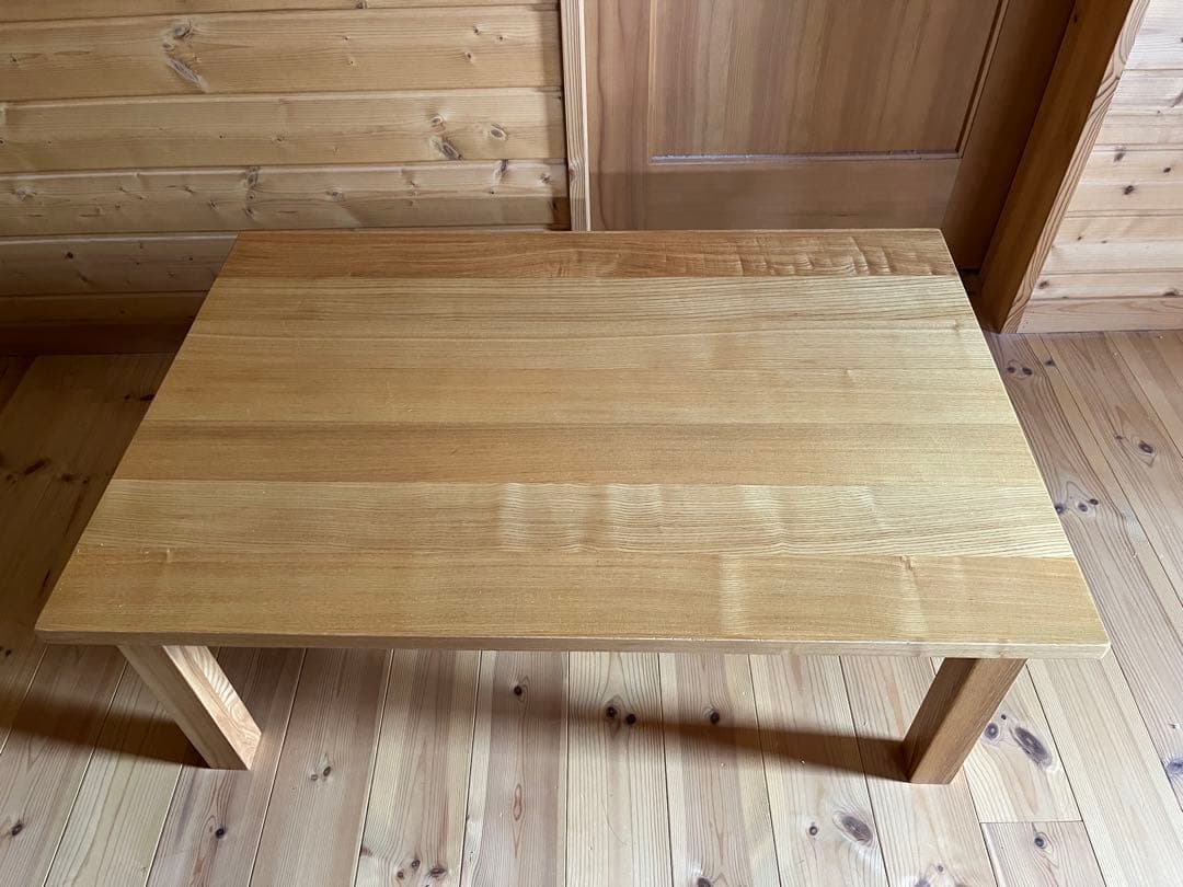★momom　無印良品　タモ材　ローテーブル　引出し付　無垢材　北欧 ☆momom 無印良品 タモ材 ローテーブル 引出し付 無垢材 北欧 イズヤ