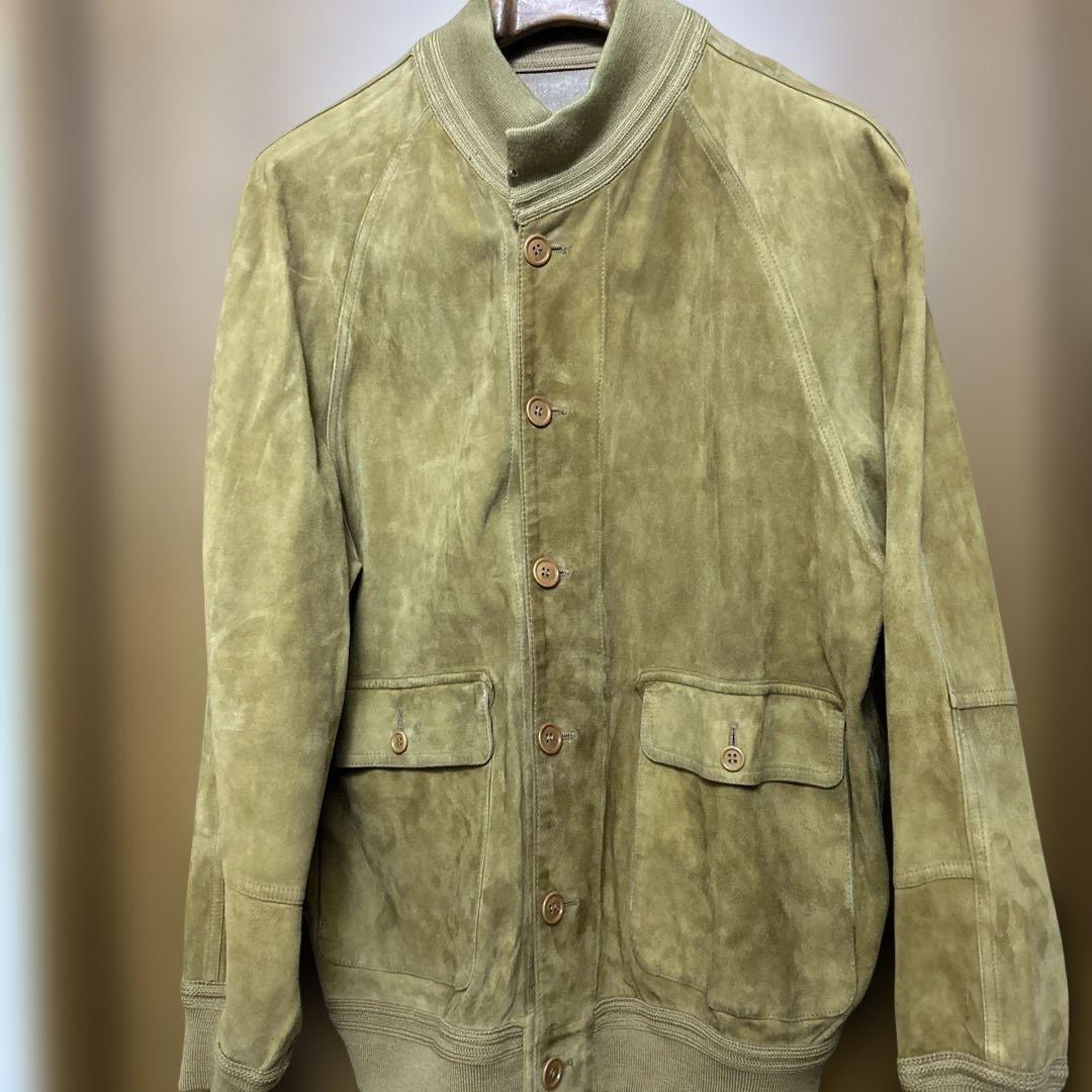 スエード&レザー　リバーシブル ジャケット　イタリア製 イタリア製 OLIVIERI メンズ ラム レザー ライダース リバーシブル
