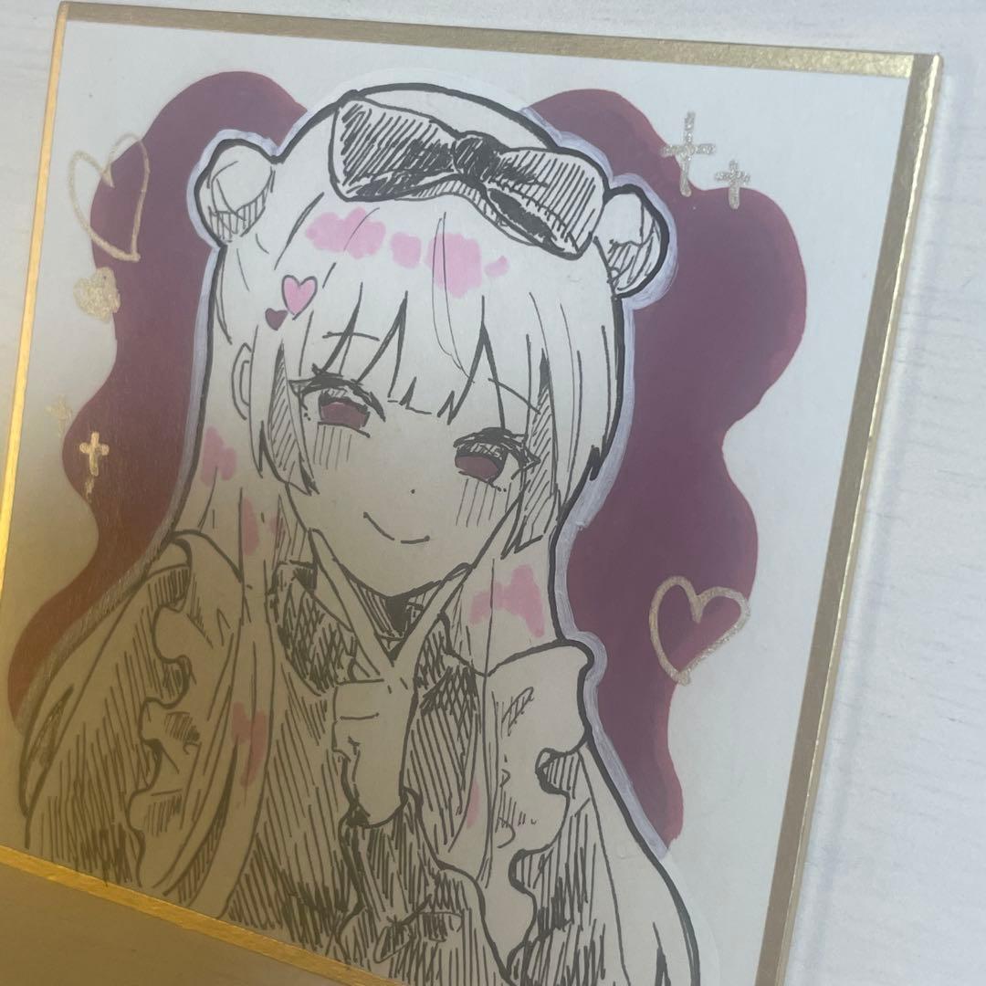 手描きイラスト オリジナル 色紙 - メルカリ