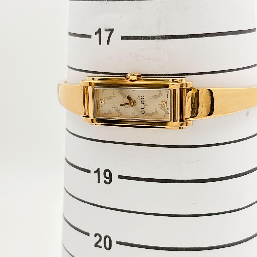 希少・電池新品】GUCCI 109 ゴールド 2Pダイヤ バングルウォッチ