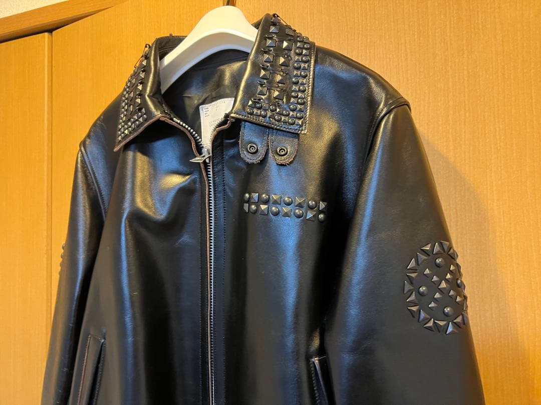 sacai スタッズ レザージャケット サイズ2 スタッズ付き size 2 - メルカリ