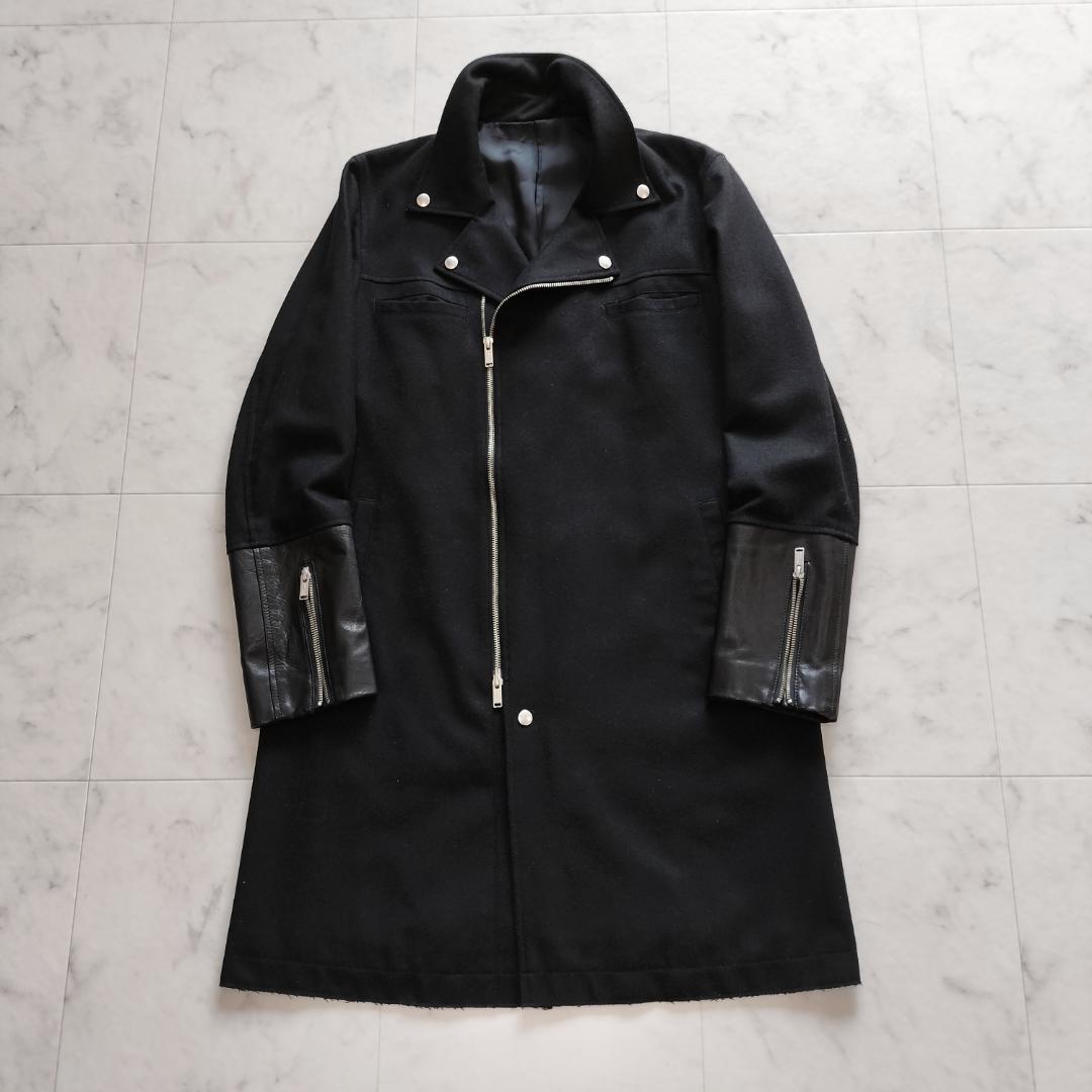 JohnUNDERCOVER 15AW フラノ袖レザー切替ライダースコート 3 - メルカリ