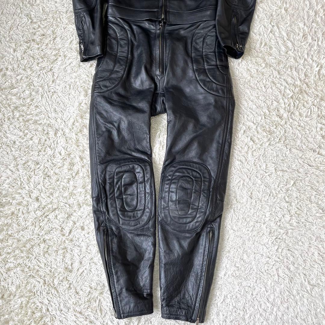 KOMINE コミネ レザーレーシングスーツ 本革 セパレート ツナギ 黒 M
