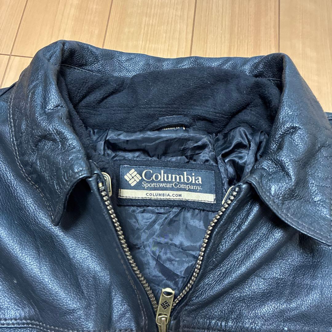 90s コロンビア レザージャケット 裏地フリース付き 本革 - メルカリ