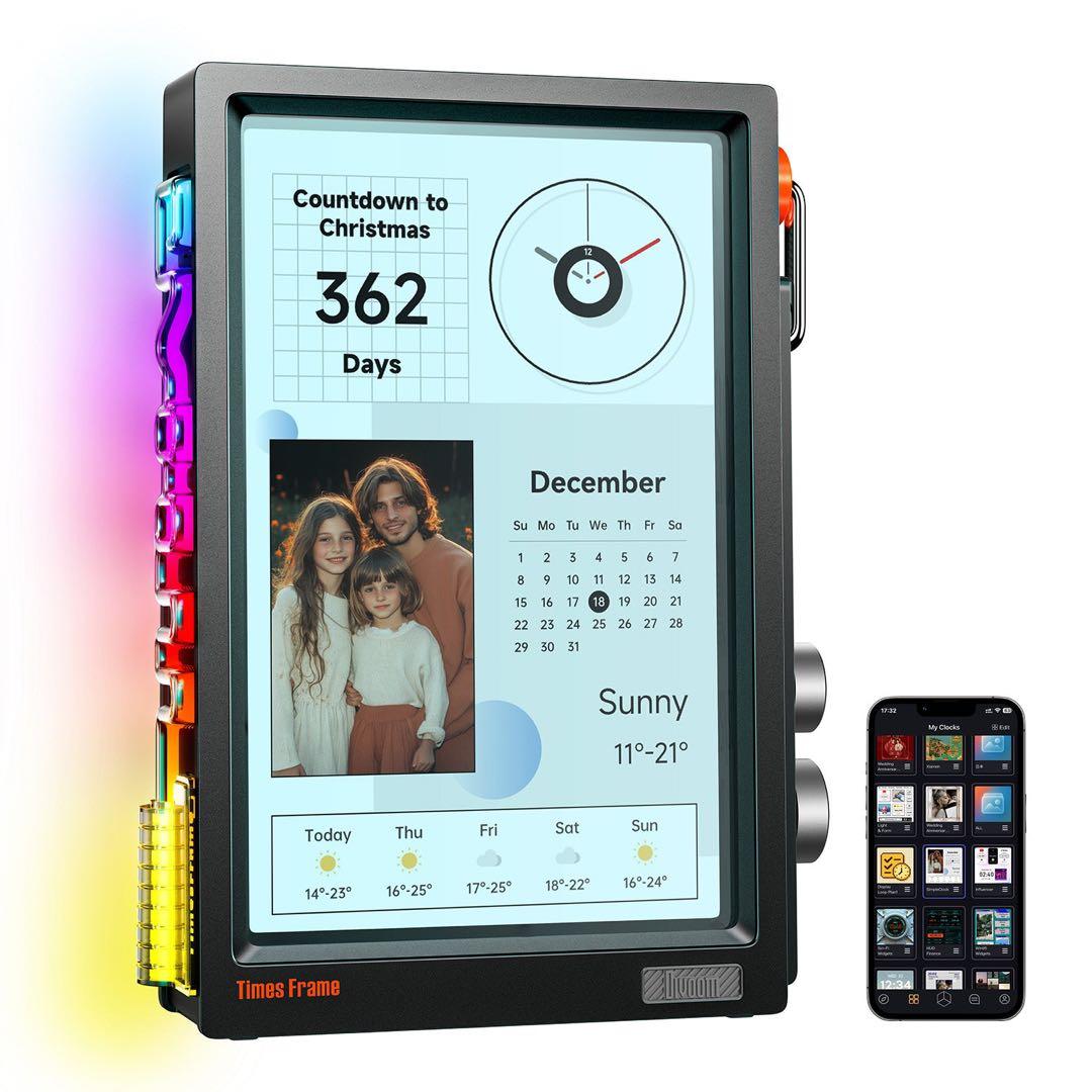 divoom times frame ブラック Divoom Times Frame Pure Digital Photo Frame, Crystal-Clear