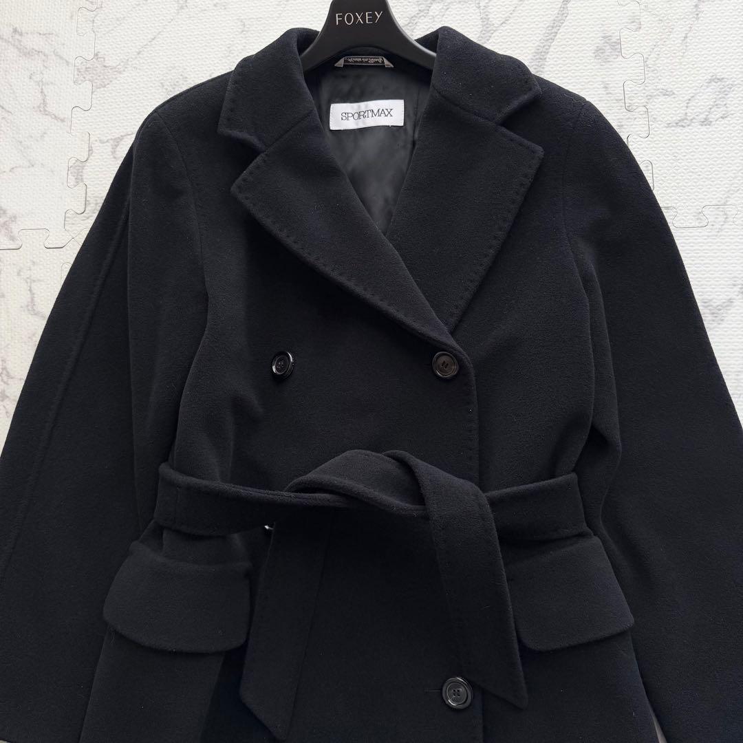 美品✨SPORTMAX カシミヤ アンゴラ混 ダブルブレスト チェスターコート