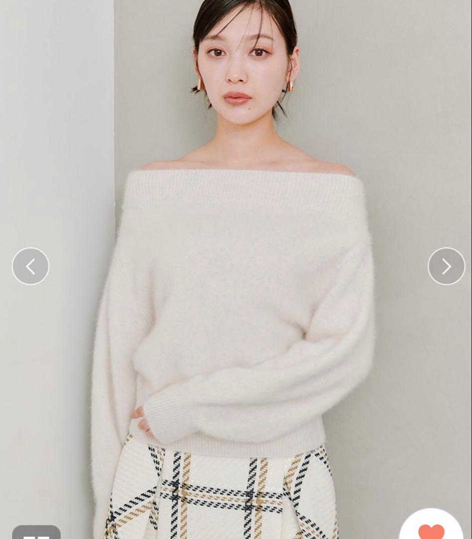 フォックスアルパカオフショルプルオーバー スナイデル SNIDEL フォックスアルパカオフショルプルオーバー （WINE