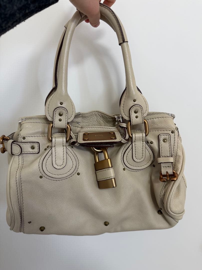 Chloé ライトベージュ ハンドバッグ 保存袋付き クロエ(Chloe)クロエ WOODY TUBE ハンドバッグ バッグ レディース