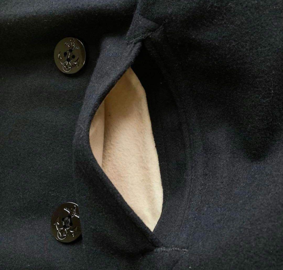 90s US NAVY ブラック ダブルブレスト 6ボタン ピーコート - メルカリ