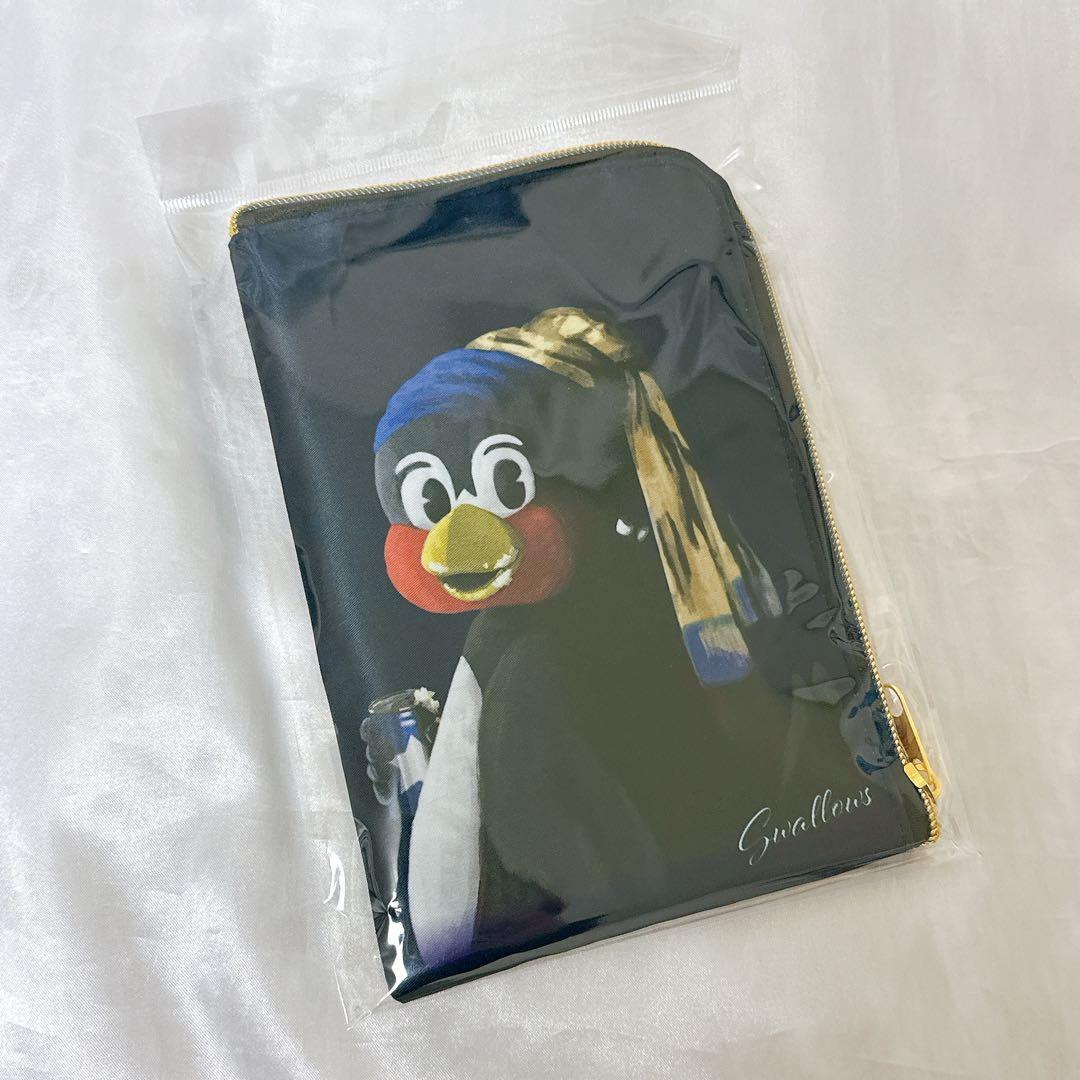 L字チャックポーチ】ヤクルト つば九郎 芸術の秋 るーびーを注ぐ鳥