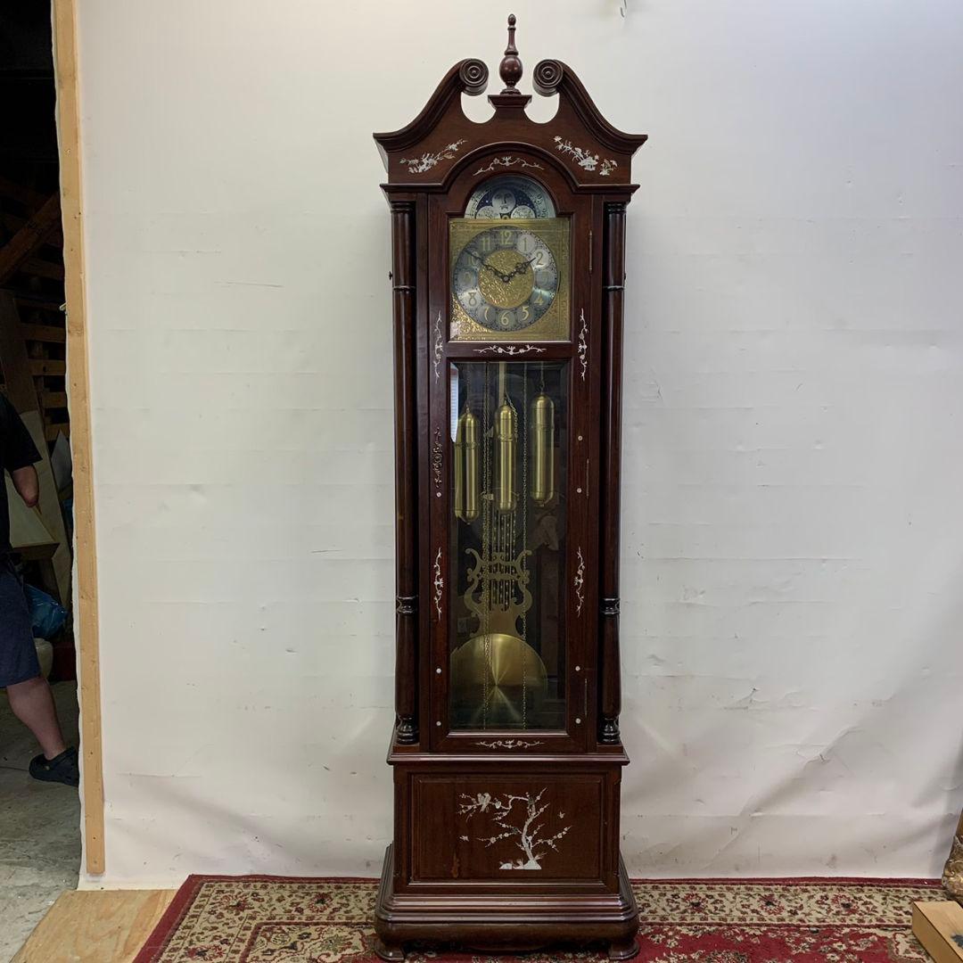 置時計 大型 クラシック 木製柱時計 月相表示付き ホールクロック HF-4004】ホールクロック フロアクロック 置き時計 輸入時計 木製 輸入