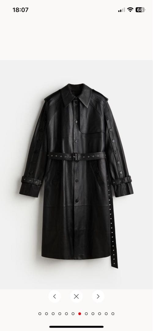 H&M rokh コラボ ボタンディテールレザートレンチコート コラボ 完売