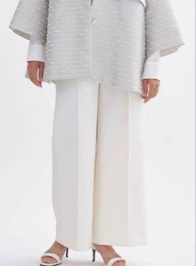 yori shirocon ハイウエストハイストレッチパンツ ホワイト36 - メルカリ