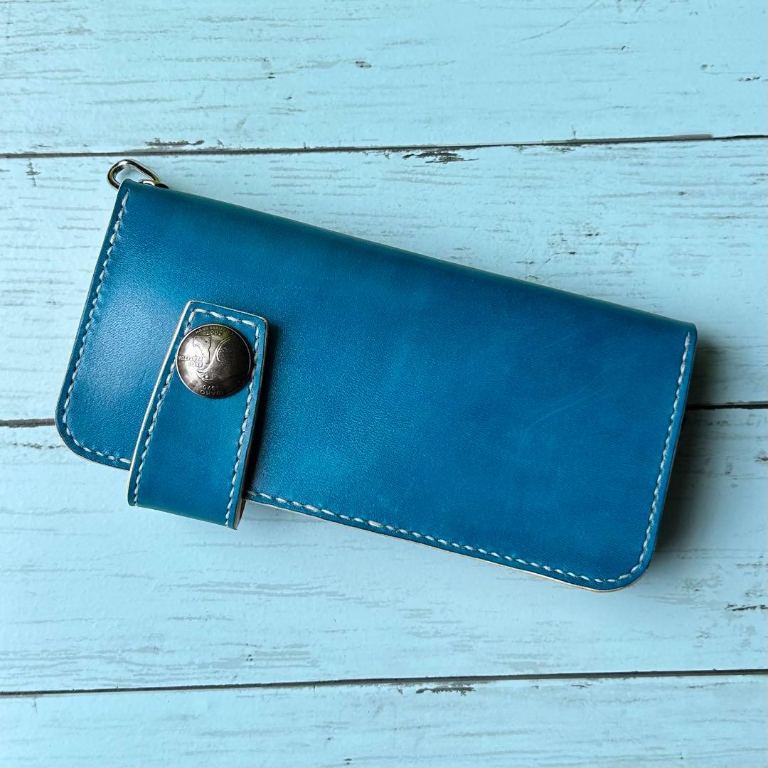 長財布Bタイプ　トラッカーウォレット　バイカーズウォレット　牛革　ハンドメイド 楽天市場】トラッカーズウォレット コードバン本藍染め【長財布/ロング