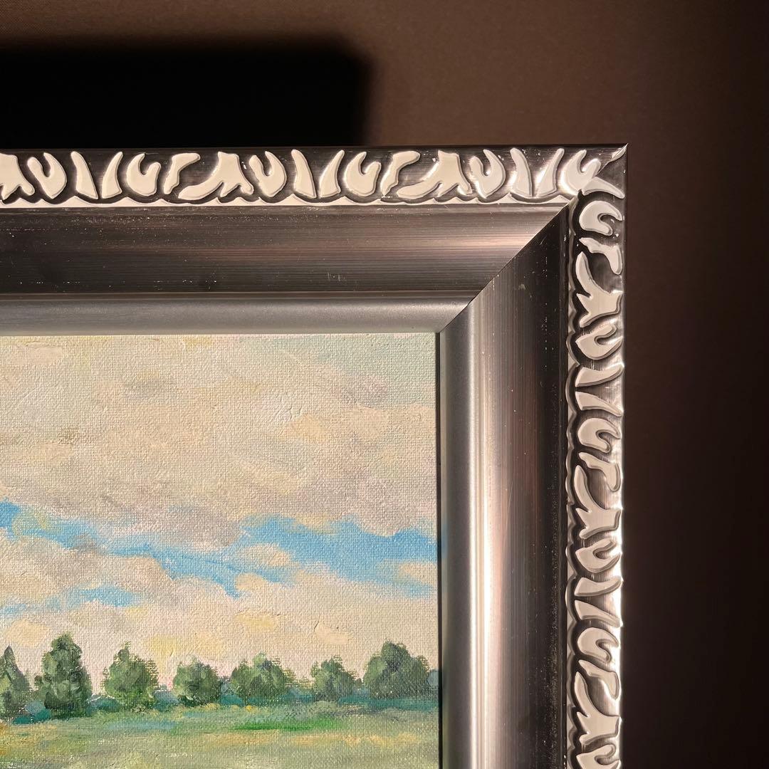 ☆秀作☆手書き油絵 クロード・モネ ひなげし 額付 絵画 インテリア