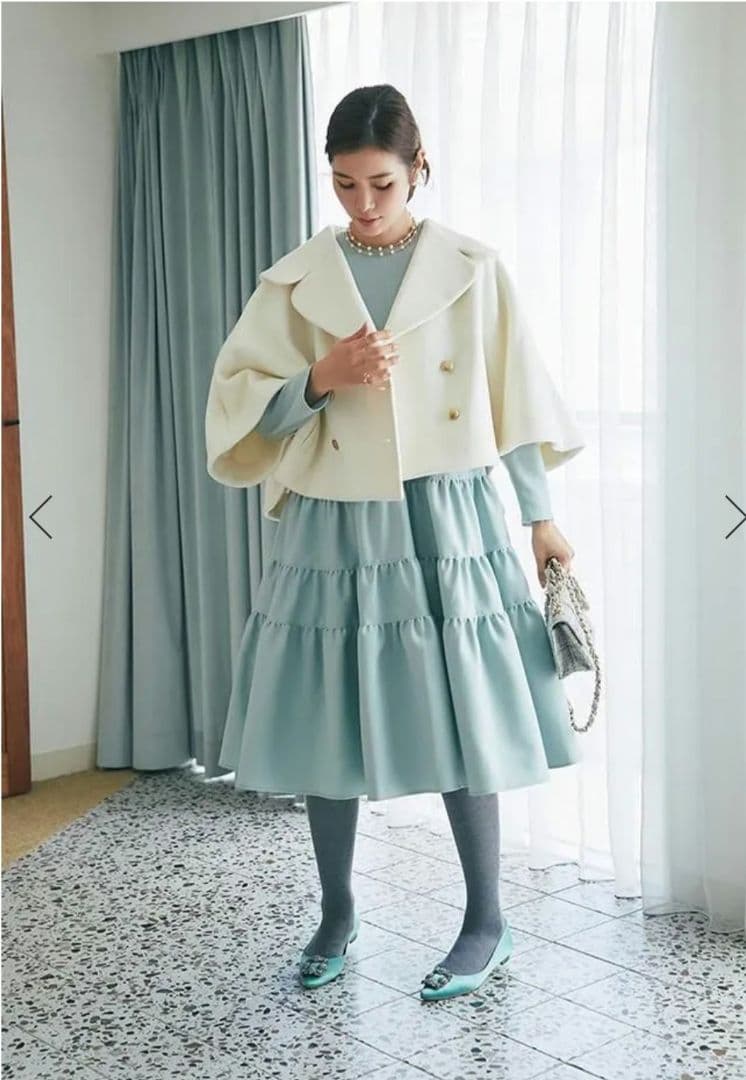 SEVENTEN ダブルブレストショートコート ダブルブレストショートコート(オフホワイト) - seventen