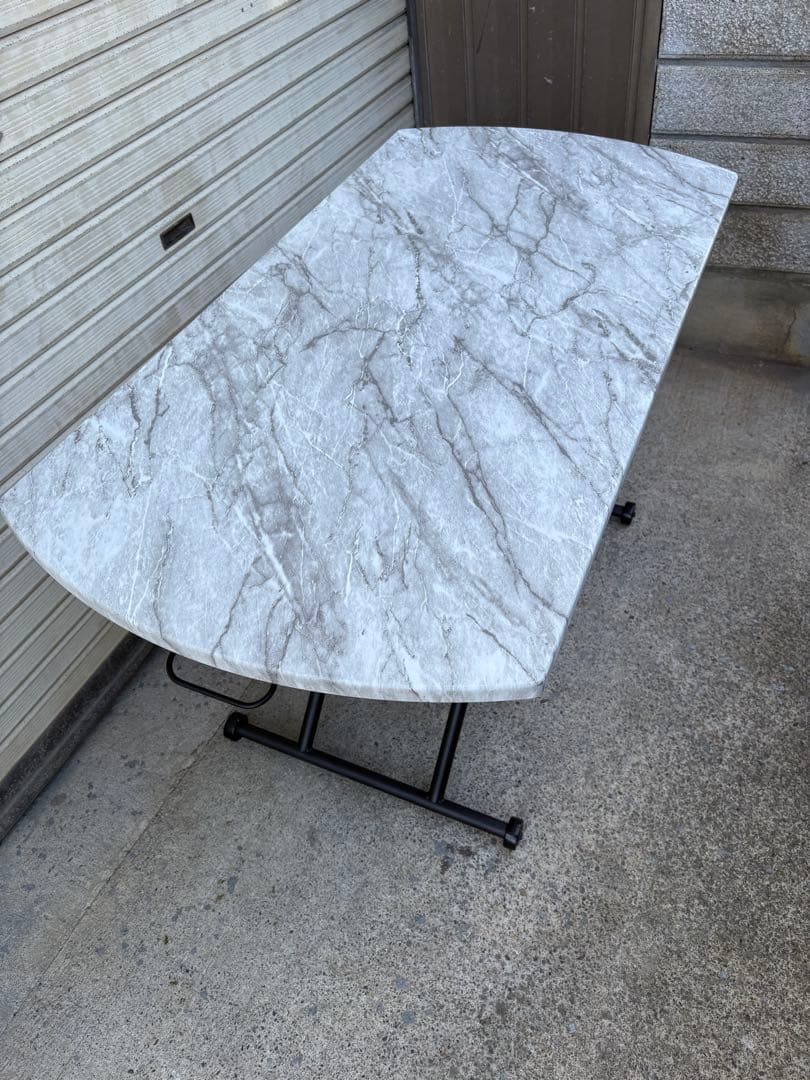 大理石調　昇降テーブル　中古品 ロースター | 昇降式テーブル 120cm 大理石調 ブラック 黒 昇降