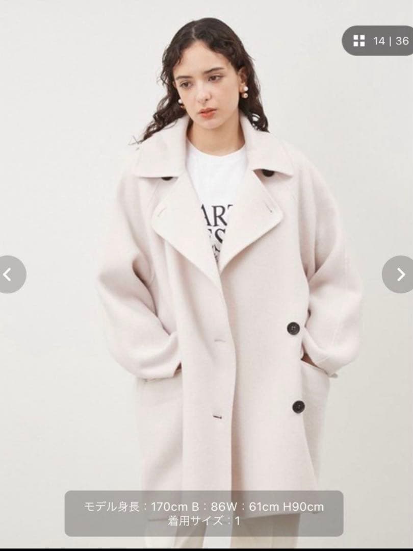 ましこ様専用 Mila Owen 衿ストラップハーフ丈リバーPコート - メルカリ