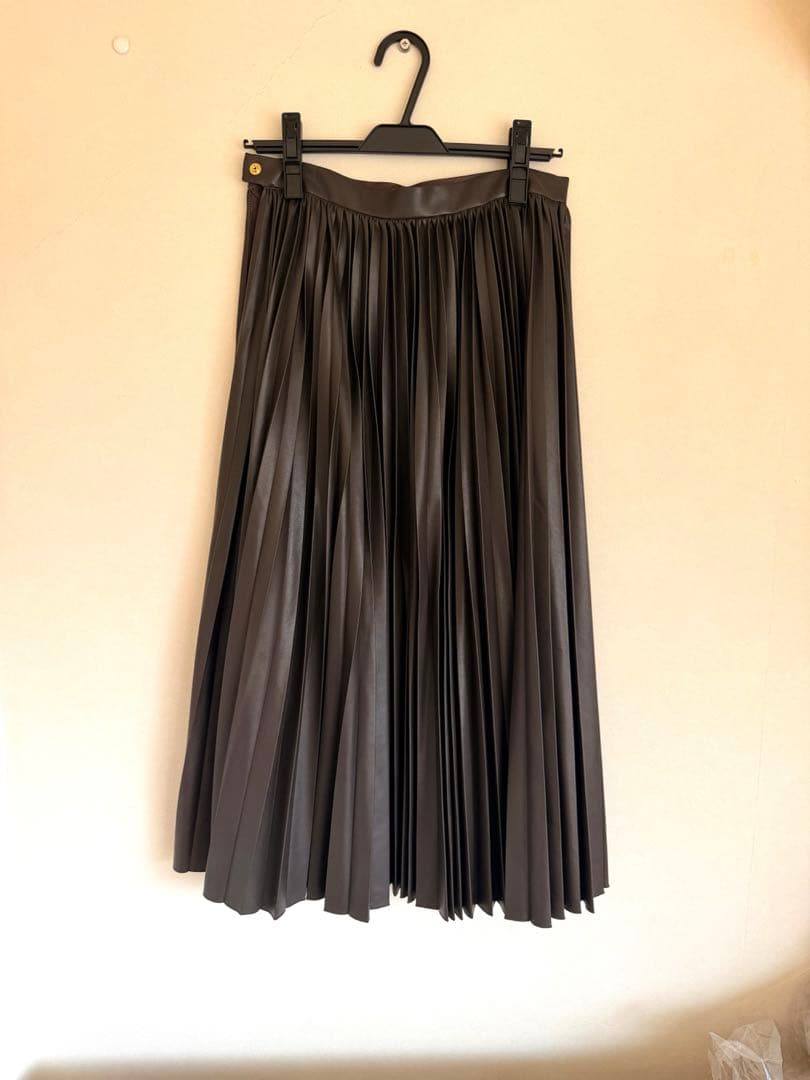Drawer フェイクレザープリーツスカート36 120-160]フェイクレザープリーツスカート(ショート・ミニ丈スカート