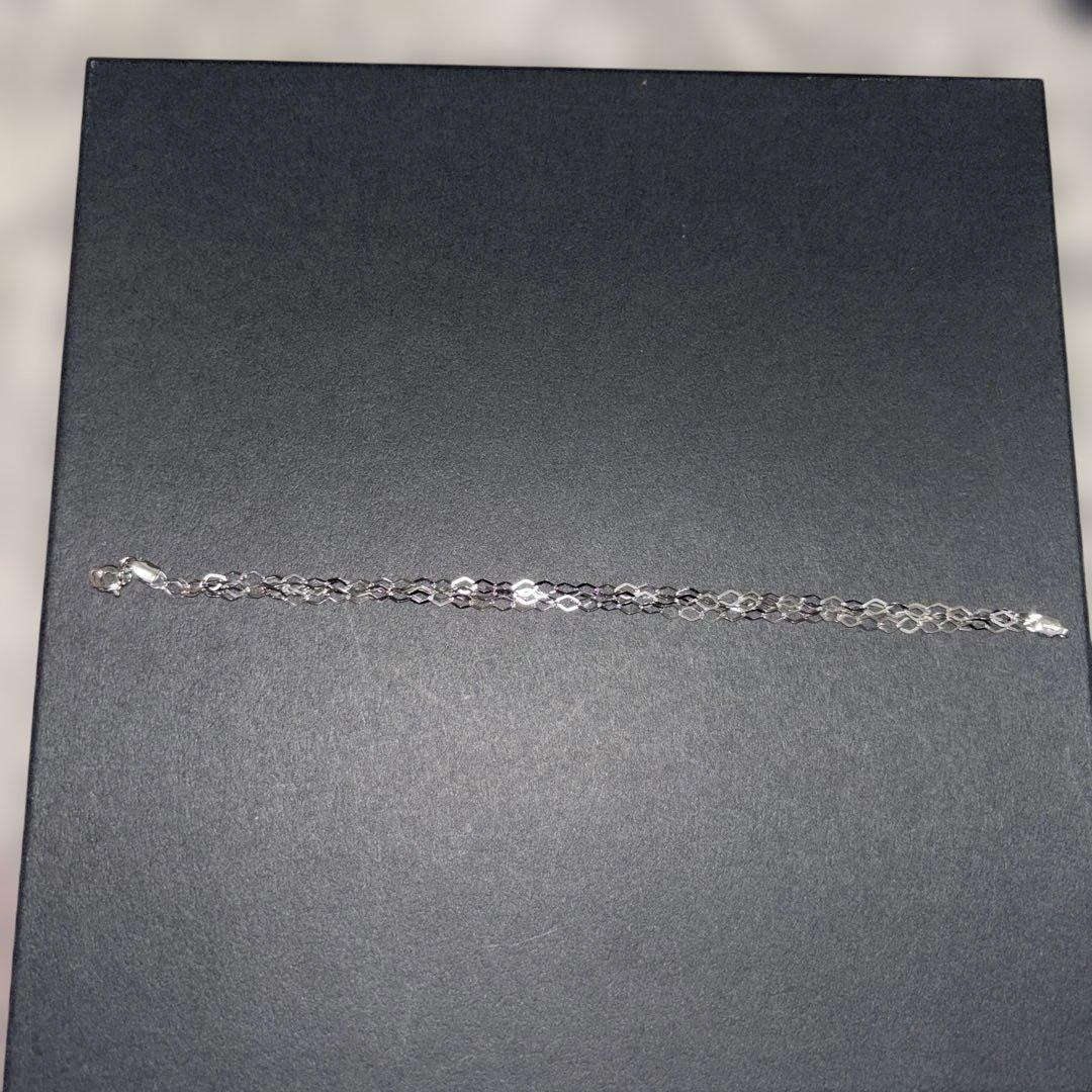 K18イタリー　3連チェーンブレスレット K18 ペーパークリップ ブレスレット 3.5mm チェーンブレスレット
