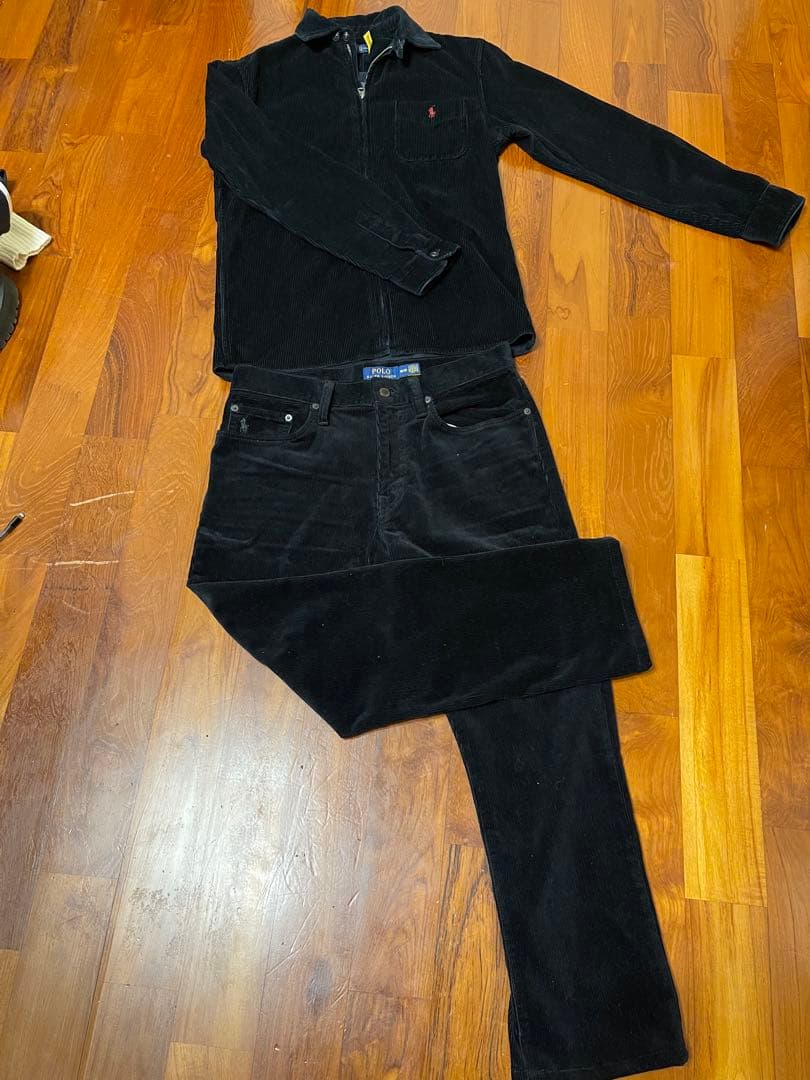 ラルフローレン コーデュロイ ジャケット パンツ 上下セット 黒 Rocky Monroe（ロッキーモンロー） セットアップ 「セットアップ