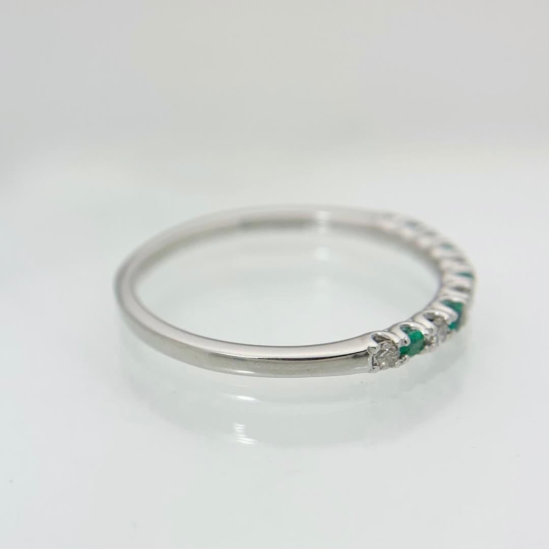 新品 エメラルド ダイヤモンド リング 0.08ct プラチナ